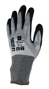 ACCESS CUT D 505 HPPE védőkesztyű dupla rétegű nitril mártással, sandy felülettel + ökölcsontig mártott sima nitril